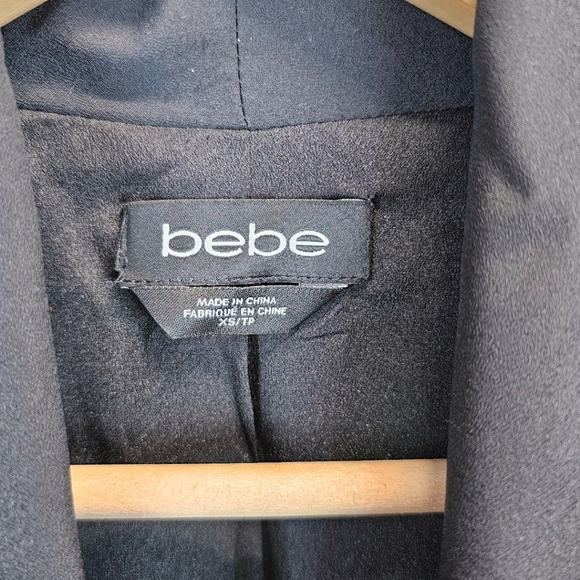 Bebe Vibrant Paisley Open Blazer Jacket Size XS Black Artsy Eclectic Boho - Picture 13 of 14